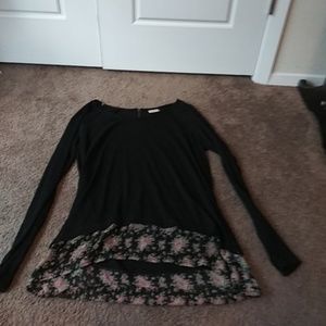 Black with see through flower print @ bottom